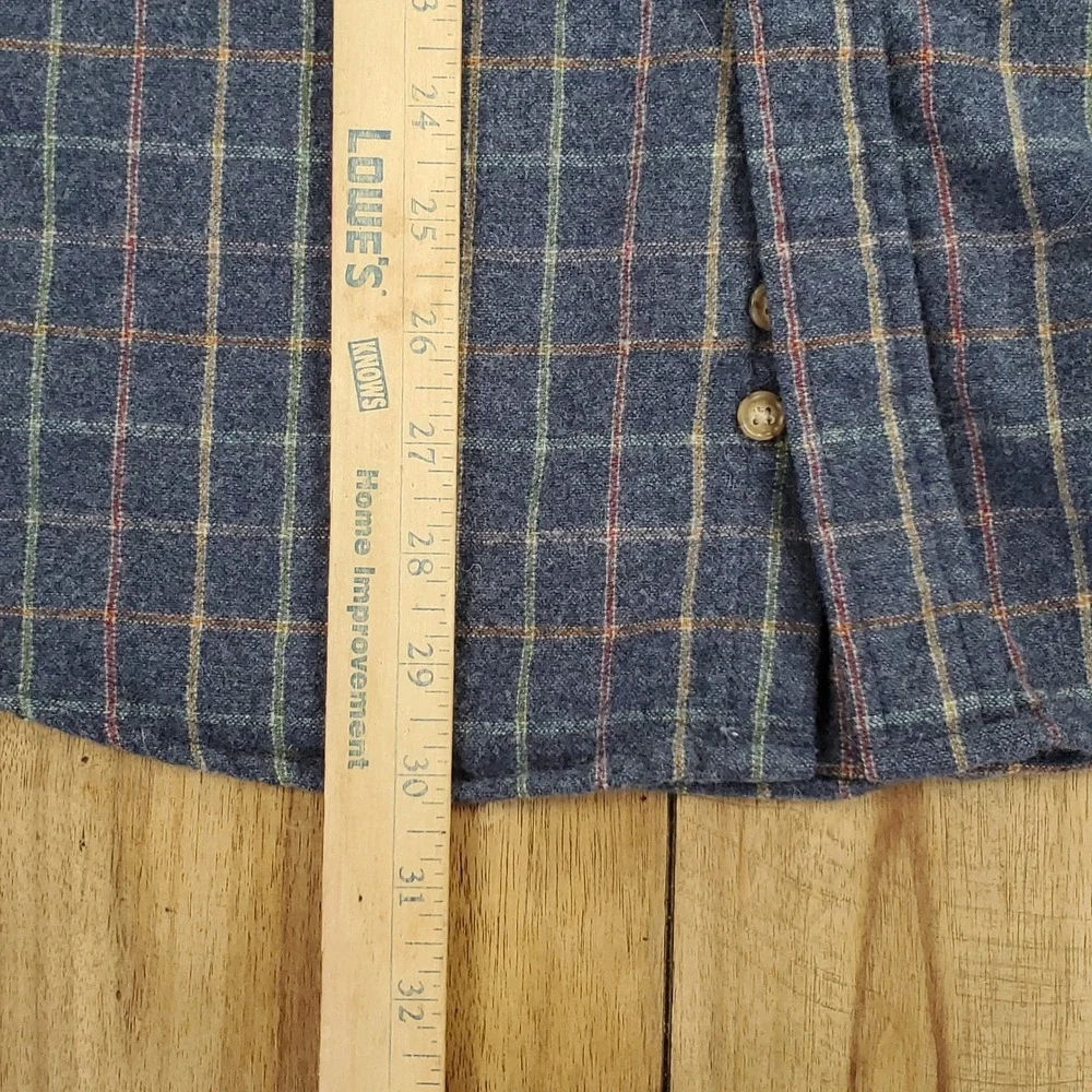Pendleton Lodge Shirt Mens Large Wool Blue Plaid Flannel AA037-30964 Long Sleeve